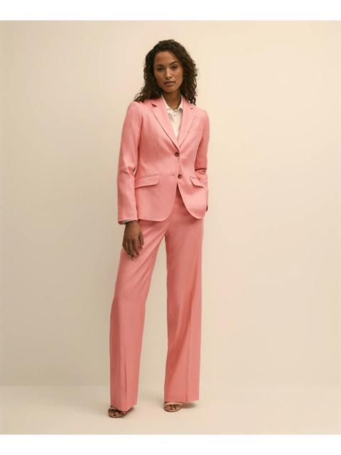 Brooks Brothers Linen-Blend Wide-Leg Pants
