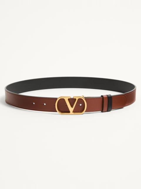 VLOGO SIGNATURE REVERSIBLE SHINY CALFSKIN BELT 30 MM