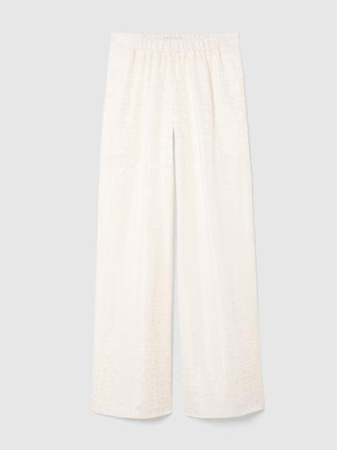 LIBEROWE PALAZZO SILK TROUSERS IN IVORY JACQUARD