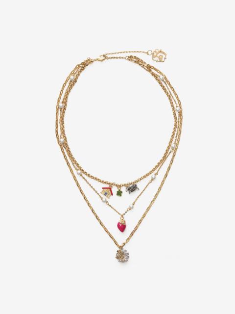 Burberry Multi-layered Charm Necklace