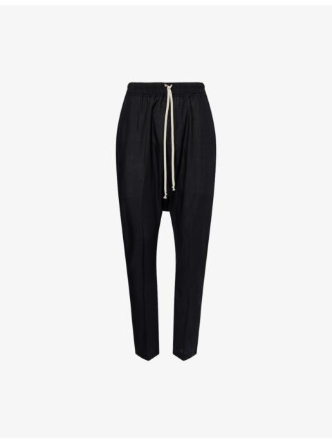 Rick Owens Drawstring Lightweight Tapered-Leg Wool Trousers