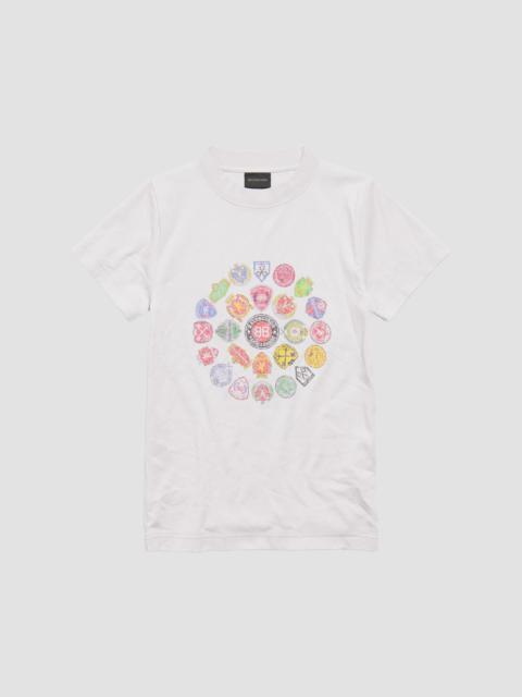 BALENCIAGA Women's Spiral Crest Fitted T-Shirt - Dirty White
