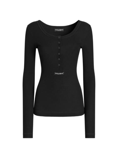 Dolce & Gabbana buttoned long-sleeve T-shirt