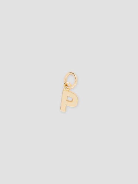 Brass letter P charm