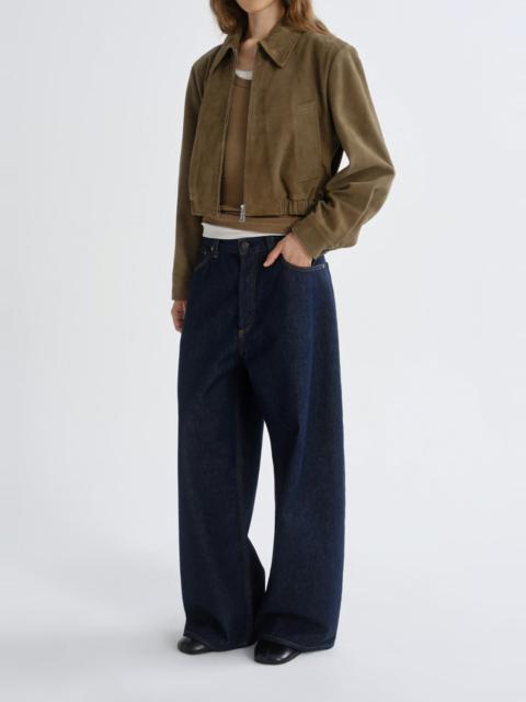 AGOLDE NAHLA CROPPED JACKET (SUEDE) IN CANOPY