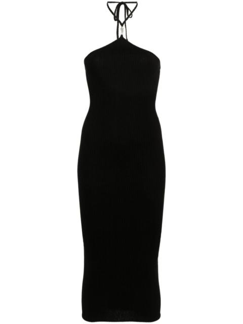 logo-plaque midi dress