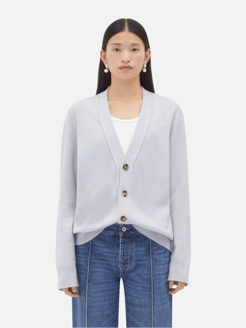 Bottega Veneta Cashmere Cardigan With Intrecciato Leather Patches