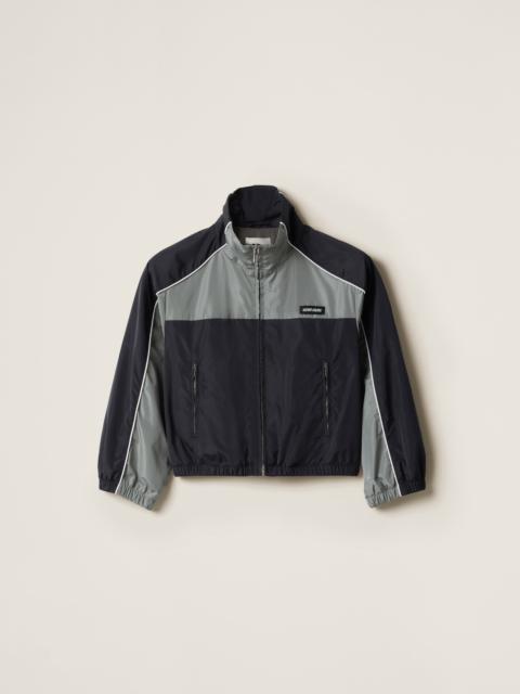 Miu Miu Technical silk zipper blouson jacket
