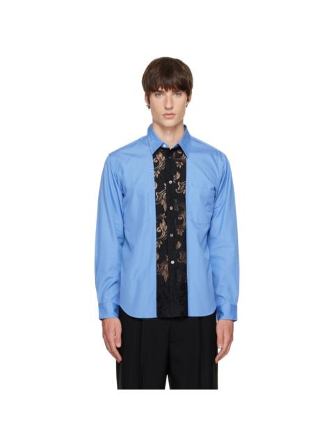 Comme des Garçons Homme Plus Blue Poplin Lace Trim Shirt