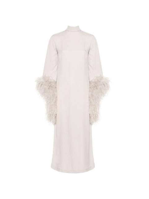 Taller Marmo Del Rio feather-trim midi dress