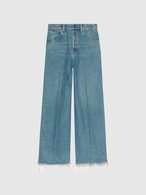 GUCCI Denim pant with Gucci label