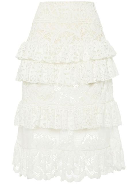 La DoubleJ Footloose lace midi skirt