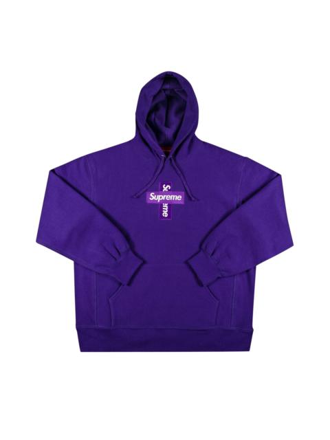 Supreme Cross Box Logo Hooded Sweatshirt 'Purple'