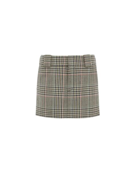 TAILORED MINI SKIRT IN PRINCE OF WALES WOOL