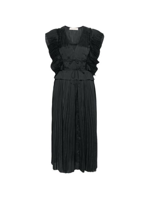 Letty pleated midi dress