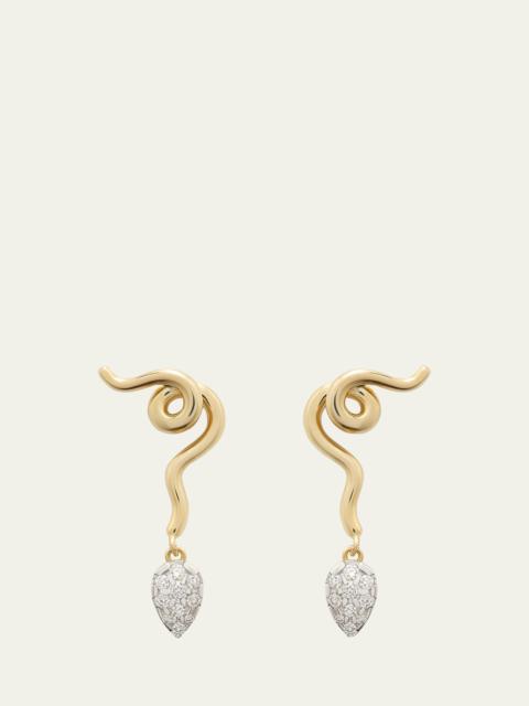 BEA BONGIASCA Vine Diamond Pavé Drop Earrings