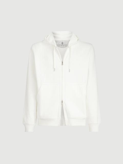 Brunello Cucinelli Techno cotton French terry hooded sweatshirt with zipper