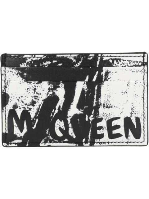Alexander McQueen Alexander McQueen Graffiti Logo Card Holder Black/White