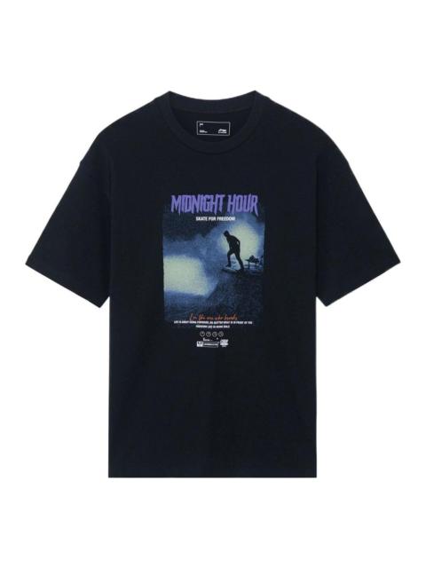 Li-Ning Li-Ning Skate For Freedom Graphic Loose Fit T-shirt 'Black' AHSS289-2