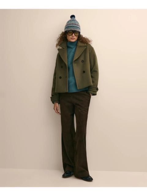 Brooks Brothers Wool Blend Cropped Peacoat
