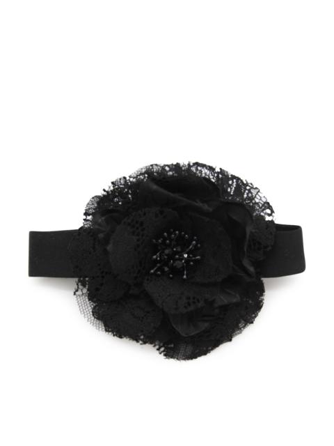 Dolce & Gabbana black silk flower choker