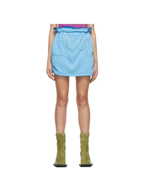 SJYP Blue Paper Bag Waist Mini Skirt