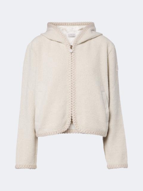 Moncler Hooded waffle-knit cardigan