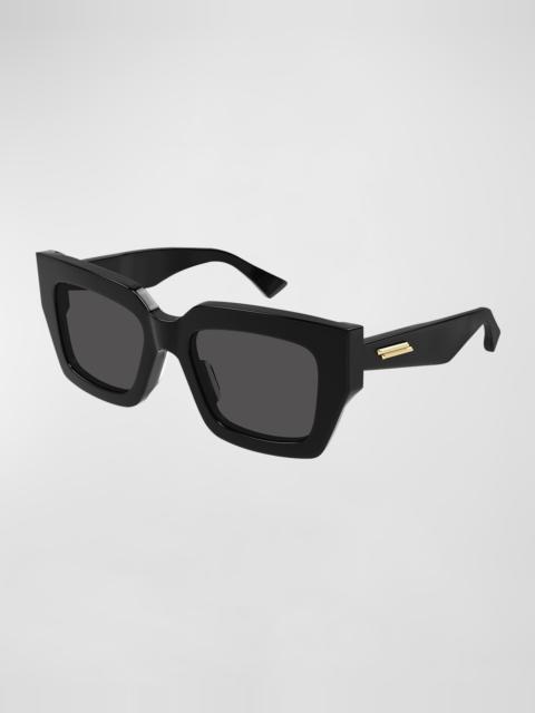 Bottega Veneta Raised Logo Acetate Cat-Eye Sunglasses