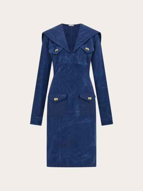 FERRAGAMO Washed gabardine dress