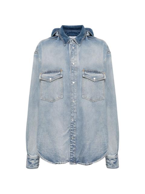 front-back denim shirt