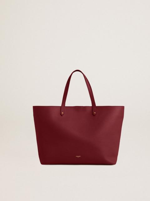 Golden Goose Burgundy Pasadena Bag in smooth leather with gold logo
