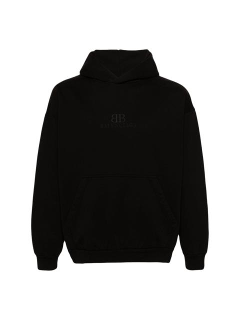 logo-embroidered cotton hoodie