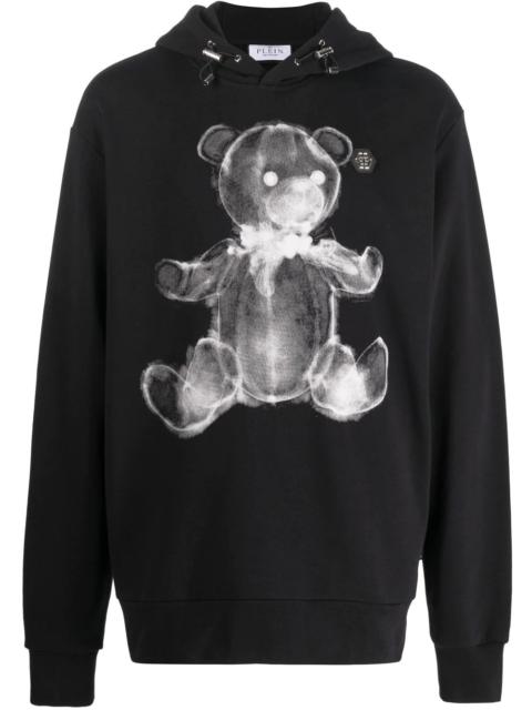 PHILIPP PLEIN teddy print cotton hoodie