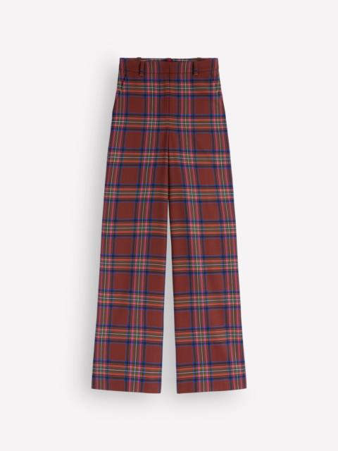BODEN Belgravia Wool Blend Pants-Brown, Blue, and Pink Check