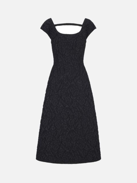 EMILIA WICKSTEAD Pesca Dress In Black Embossed Cloque