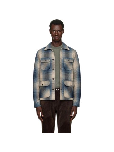 RRL by Ralph Lauren Blue & Beige Check Wool Jacket