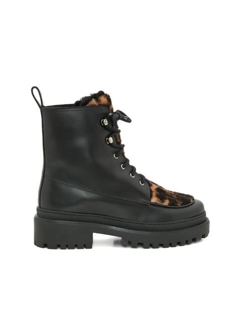 Yves Salomon leopard-print leather ankle boots