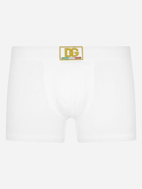 Dolce & Gabbana Two-way-stretch jersey boxers with DG patch