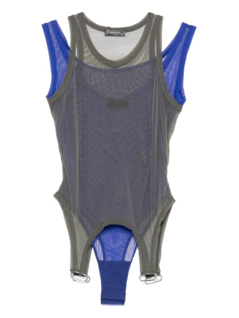MUGLER mesh layered bodysuit