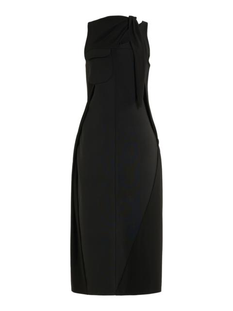 courrèges Knot Tailored Wool Maxi Dress black