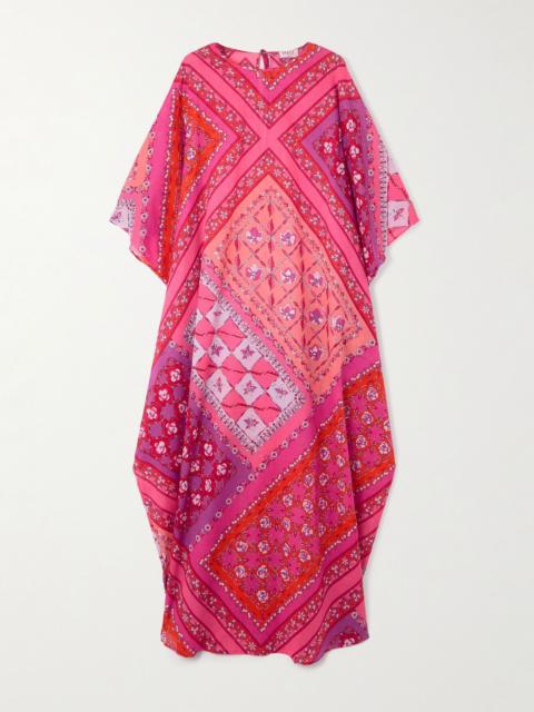 PUCCI Printed cotton-muslin kaftan Fuchsia