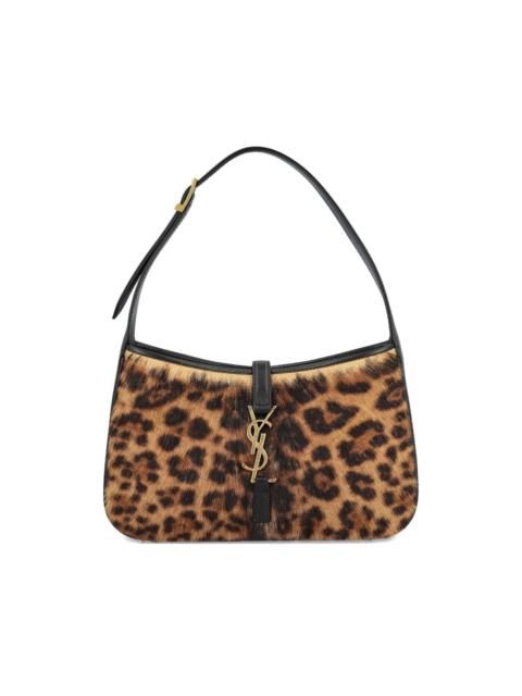 SAINT LAURENT Le 5 à 7 leopard-print clasp shoulder bag