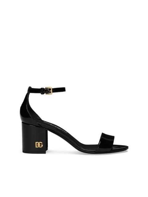 DG-plaque patent-leather sandals