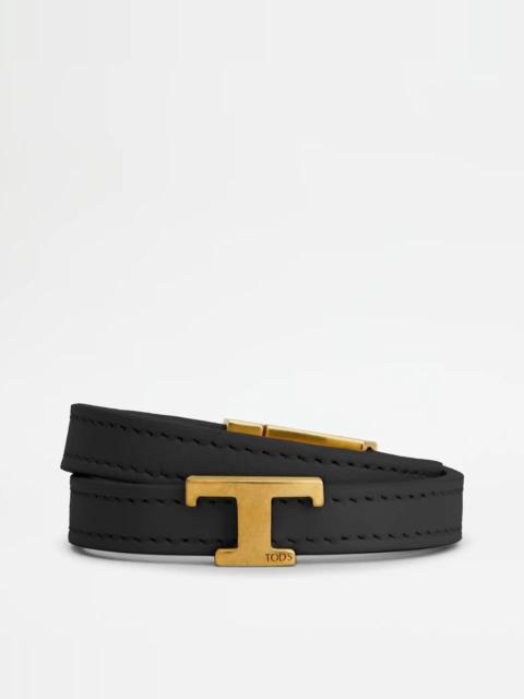 Tod's BRACELET IN LEATHER - BLACK