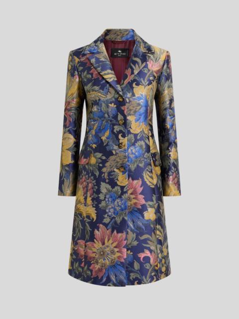 Etro COTTON-BLEND JACQUARD COAT WITH FLORAL MOTIF