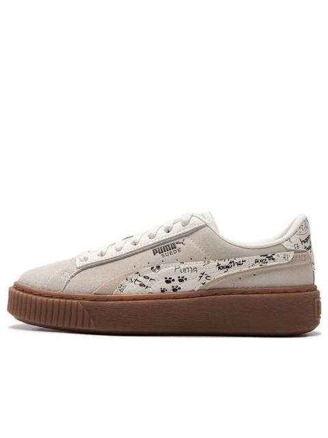 (WMNS) PUMA Suede Platform Draw 'Beige White' 395904-01