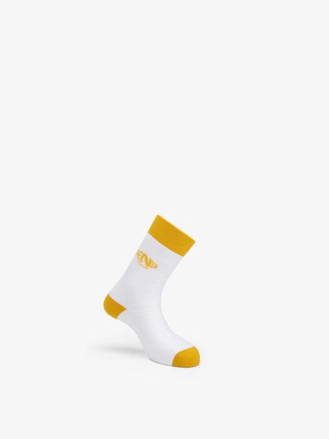 FENDI White cotton socks
