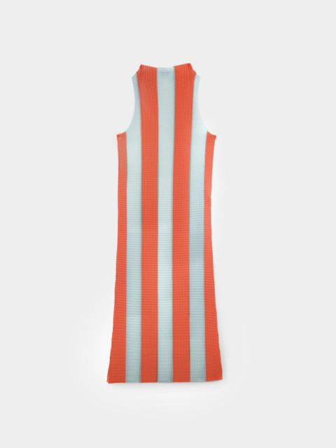 SUNNEI PLEATED TANK DRESS / red & blue stripes