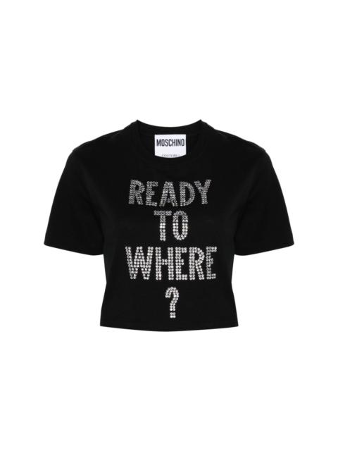 Moschino text-embellished cropped T-shirt