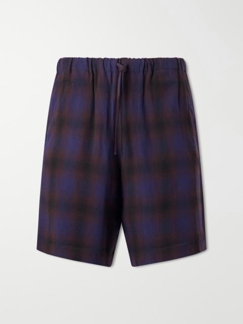 Dries Van Noten Wide-Leg Checked Twill Shorts